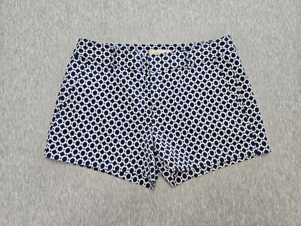 Banana Republic Shorts Womens 6 Blue Polka Dot Jacquard Chino Casual Pockets